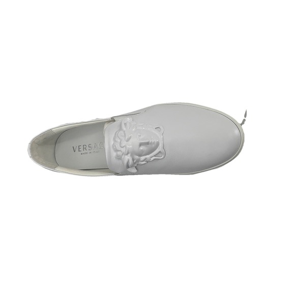 Versace Medusa Slip-On Sneakers White Leather Made‎ in Italy Size 39 - Picture 8 of 8